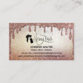 Spray tan script glitter goud marmeren textuur visitekaartje (Achterkant)