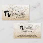 Spray tan script glitter goud marmeren textuur visitekaartje (Voorkant / Achterkant)
