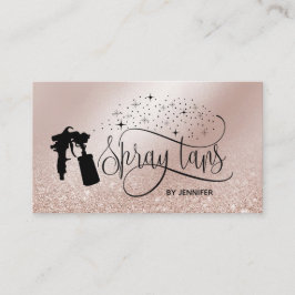 Spray tan script glitter goud visitekaartje
