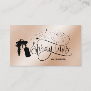 Spray tan script glitter goud visitekaartje