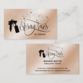 Spray tan script glitter goud visitekaartje (Voorkant / Achterkant)