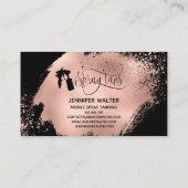 Spray tan script glitter roos gold splash visitekaartje (Achterkant)