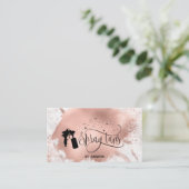 Spray tan script glitter roos gouden splash marmer visitekaartje (Staand voorkant)