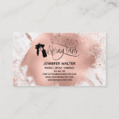 Spray tan script glitter roos gouden splash marmer visitekaartje (Achterkant)