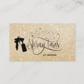 Spray tan script goud glitter confetti visitekaartje (Voorkant)