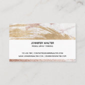 Spray tan script gouden glitter borstel lijn harte visitekaartje (Achterkant)