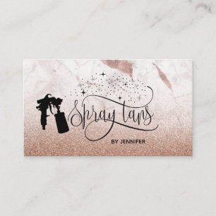 Spray tan script roos gouden marmeren textuur visitekaartje