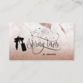 Spray tan script roos gouden marmeren textuur visitekaartje (Voorkant)