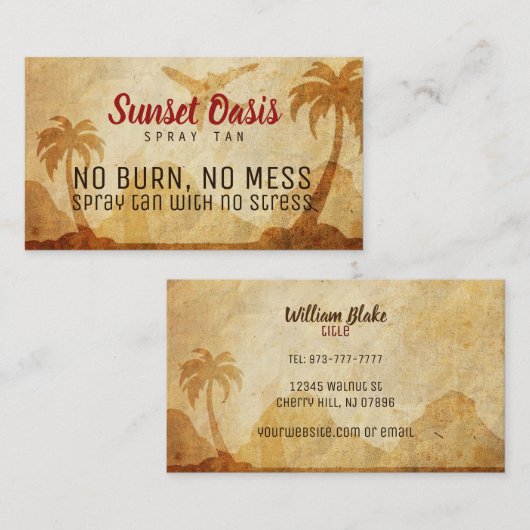 Spray Tan Slogans Visitekaartjes (Voorkant / Achterkant)