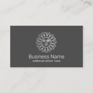 Spray Tan Sun Spa Logo Elegant Dark Gray Visitekaartje
