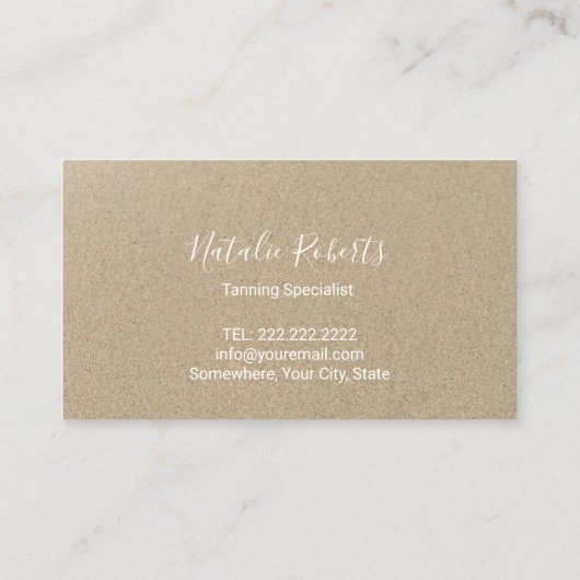 Spray Tan  Sun Spa Logo Tropisch strand Visitekaartje (Achterkant)