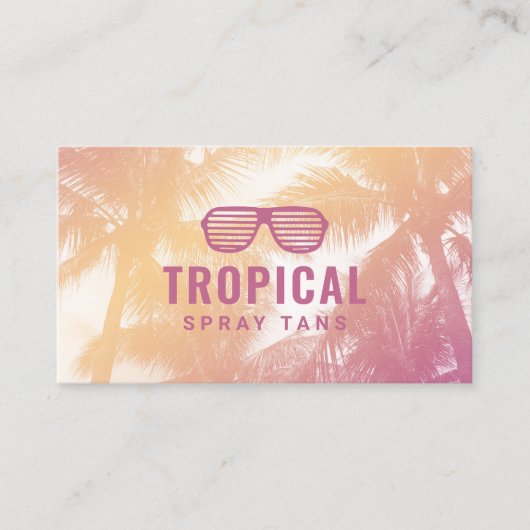 Spray Tan Tropisch Palm Beach Skincare Therapy Spa Visitekaartje (Voorkant)