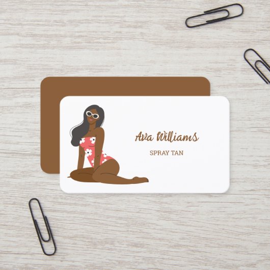 Spray Tan Visitekaartje (Voorkant / Achterkant in situ)