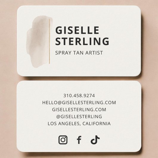 Spray Tan Visitekaartje