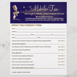 Spray Tan Zakelijk Plan Toestemming Verklaring For Flyer