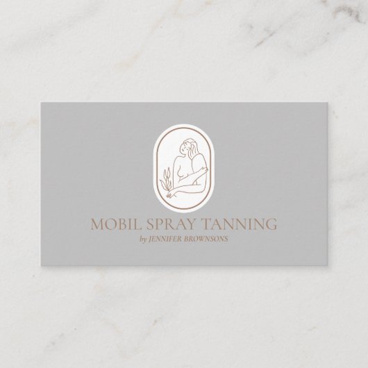 Spray Tanning Boho Body Skincare grijs Visitekaartje (Voorkant)