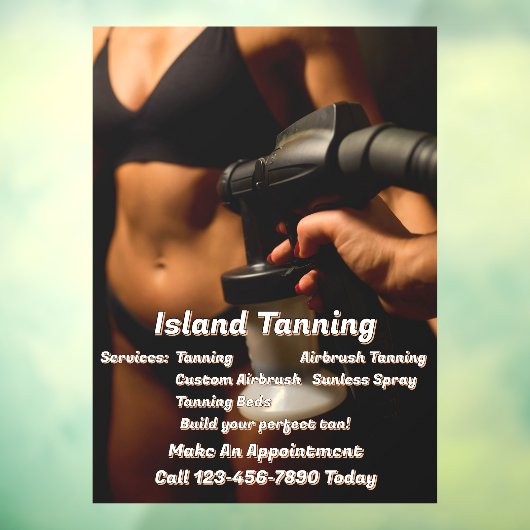 Spray Tanning Booth Bedrijf Aanpassen Raamsticker (Vel 3)