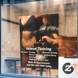 Spray Tanning Booth Bedrijf aanpassen Raamsticker