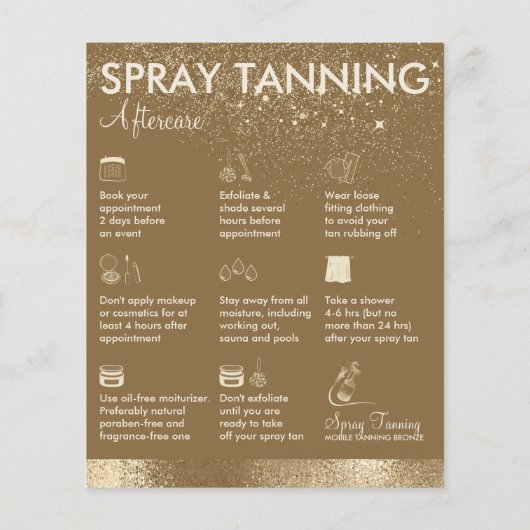 Spray Tanning Brown, eenvoudig lichaam Verf Afterc Flyer (Achterkant)