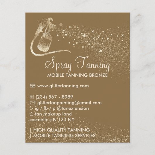 Spray Tanning Brown, eenvoudig lichaam Verf Afterc Flyer (Voorkant)