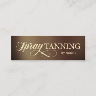 Spray Tanning Elegant Gold & Tan Mini Visitekaartje