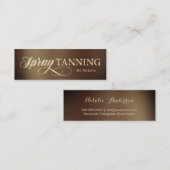 Spray Tanning Elegant Gold & Tan Mini Visitekaartje (Voorkant / Achterkant)