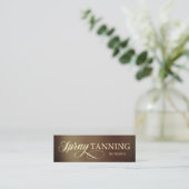 Spray Tanning Elegant Gold & Tan Mini Visitekaartje (Staand voorkant)