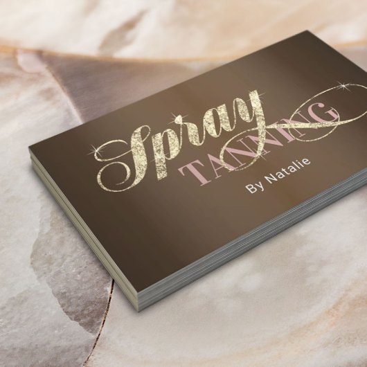 Spray Tanning Gold Typografie Salon Spa Visitekaartje