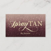 Spray Tanning Modern Burgundy Red Glitter Visitekaartje (Voorkant)