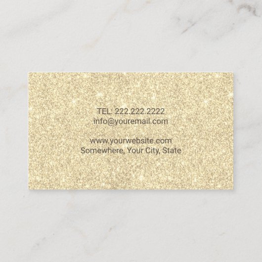 Spray Tanning Modern Gold Sun Glitter Visitekaartje (Achterkant)