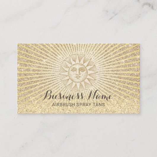 Spray Tanning Modern Gold Sun Glitter Visitekaartje (Voorkant)