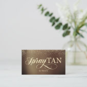 Spray Tanning Modern Gold Typografie Visitekaartje (Staand voorkant)