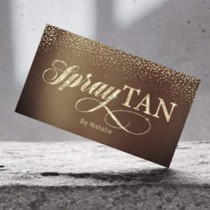 Spray Tanning Modern Gold Typografie Visitekaartje