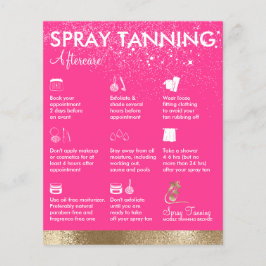 Spray Tanning Neon Roze Lichaamsverf Nazorg Flyer