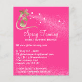 Spray Tanning Neon Roze Lichaamsverf Nazorg Flyer (Voorkant)