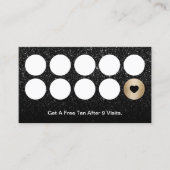 Spray Tanning Salon Modern Black Glitter Loyalty (Voorkant)