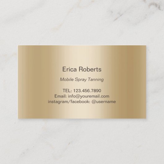 Spray Tanning Salon Modern Gold Glitter Loyalty (Achterkant)