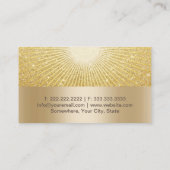 Spray Tanning Salon Modern Gold Glow Glitter Visitekaartje (Achterkant)