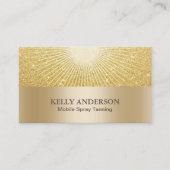 Spray Tanning Salon Modern Gold Glow Glitter Visitekaartje (Voorkant)