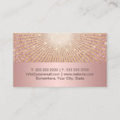 Spray Tanning Salon Modern Roos Gold Glitter Visitekaartje (Achterkant)