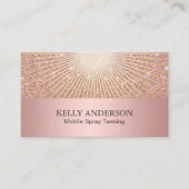 Spray Tanning Salon Modern Roos Gold Glitter Visitekaartje (Voorkant)