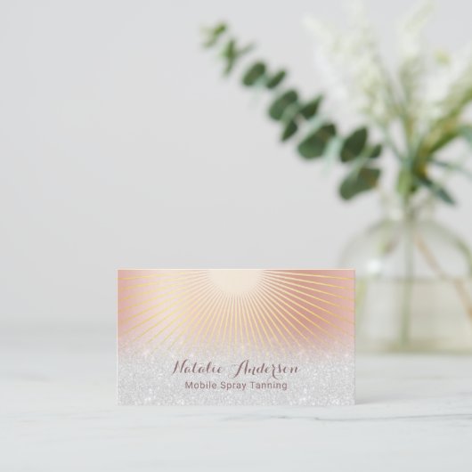Spray Tanning Salon Modern Roos Gold Visitekaartje (Staand voorkant)