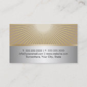 Spray Tanning Salon Modern zilver & goud Visitekaartje (Achterkant)