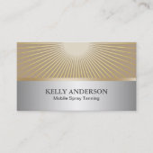 Spray Tanning Salon Modern zilver & goud Visitekaartje (Voorkant)