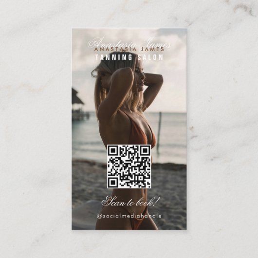 Spray Tanning Salon Social Media Loyalty Kaart Visitekaartje (Voorkant)