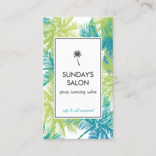 Spray Tanning Salon Tropical Green Palms Visitekaartje