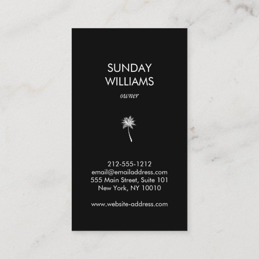 Spray Tanning Salon Tropical Green Palms Visitekaartje (Achterkant)