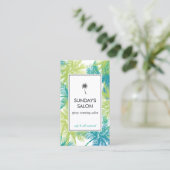 Spray Tanning Salon Tropical Green Palms Visitekaartje (Staand voorkant)