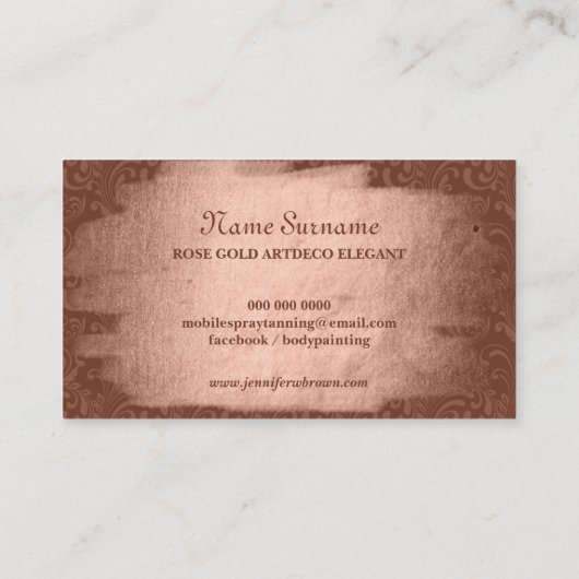 Spray Tans Bronze Swirls Visitekaartje (Achterkant)