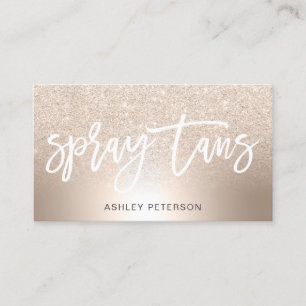 Spray tans chic gold glitter ombre metallic folie visitekaartje
